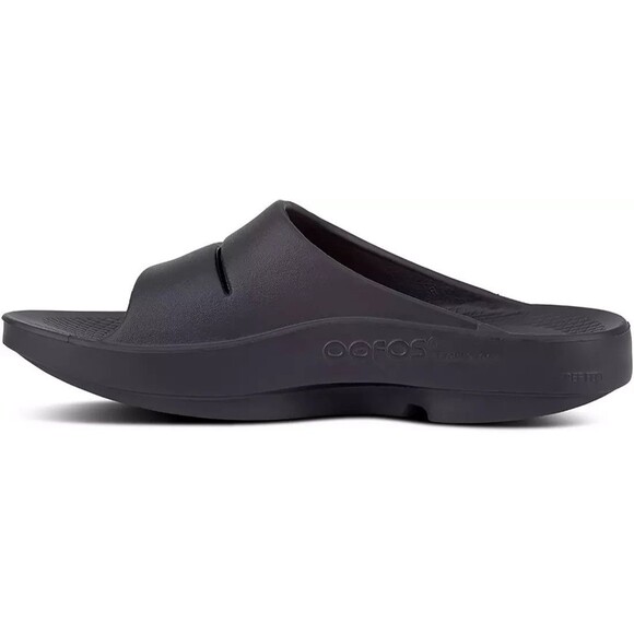 Oofos OOahh Men's Black Recovery Sandals Cushioned Slides Size 11 - Picture 3 of 14